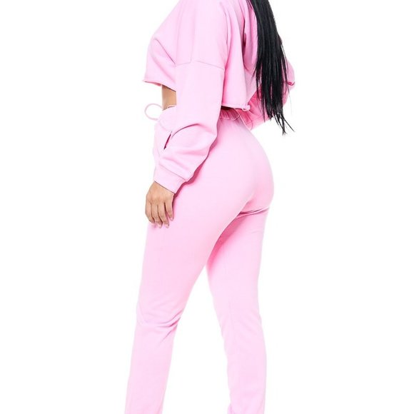 Pink Hoodie Sweatpants Tracksuit Set - Picture 5 of 11